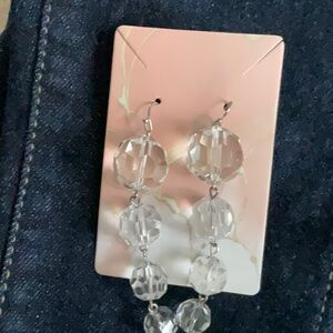 😊Clear crystal earrings vintage
